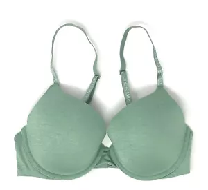 NWT Victoria's Secret Sage Green Bra Size 34D T Shirt Push Up Full Coverage - Picture 1 of 2