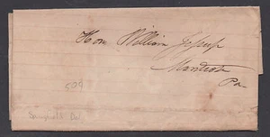 **US Stampless Cover, Springfiled, PA, 12/10/1838, Folded Letter - Bild 1 von 3