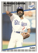 1989 Fleer 58 Alfredo Griffin   Los Angeles Dodgers