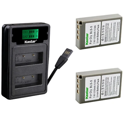 Batería Kastar + Cargador para Olympus BLS-50 PS-BLS-5 OM-D E-M10 PEN E-PL2 E-PL5 Foto 1 de 4