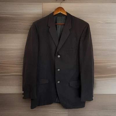Vintage 100% Cashmere Tailored Blazer Jacket Sport Coat 40/42 R Black Old Money - Image 1 of 4
