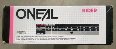 Bota de ciclista O'Neal para mujer negra/rosa, motocross todoterreno, talla 8 Foto 1 de 2
