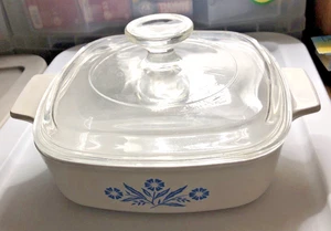Vintage Corning Ware Blue Cornflower 1 Quart Square Casserole A-1-B with Lid  - Picture 1 of 10