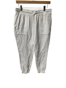 Cabi Joggers Womens Medium White Getaway Elastic Waist Drawstring Pockets 6188 - Picture 1 of 8