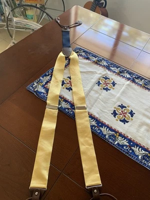 FACONNABLE ПОДТЯЖКА СИНИЙ И КОРИЧНЕВЫЙ КОЖАНЫЙ РЕМЕНЬ. Желтая шелковая лента - Изображение 1 из 4