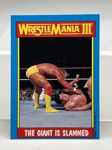 Hulk Hogan Wrestlemania III 1987 Topps The Giant Is Slammed Trading Card #54 OPC - Imagen 1 de 4