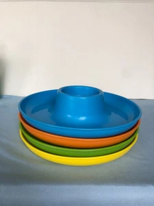 SET of 4 The Great Plate with Drink Cup Holder #GF - Picture 1 of 4