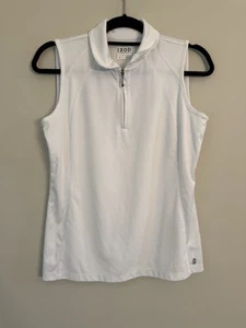IZOD PerformX Damen Medium ärmelloses Polo Top weiß Kragen Reißverschluss Golf Cool FX M - Bild 1 von 2