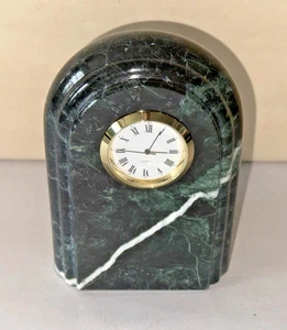 Verde Green Marble Table Desk Shelf Quartz Clock - Picture 1 of 3