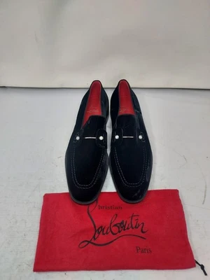CHRISTIAN LOUBOUTIN MEN US 8.5 EU 41.5 NEW Black Chambelimoc Strass Velvet Shoe - Image 1 of 4