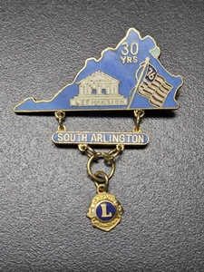 Vintage 1976 Lions Club Ansteck-/Hutnadel South Arlington Lee Mansion 30 Jahre - Bild 1 von 2