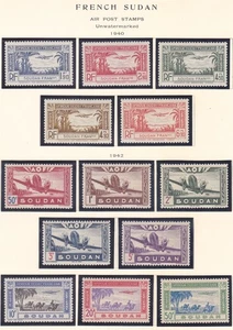 French Sudan C1-C13 MNH 1940-42 Complete Issued Airmail Sets Very Fine - Picture 1 of 1