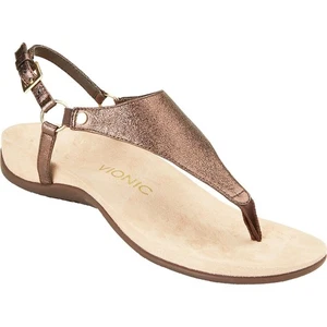 NEW VIONIC Rest Kirra Bronze Leather Sling Back Women's Sandal #TVW5126 Sz. 8 W - Picture 1 of 4
