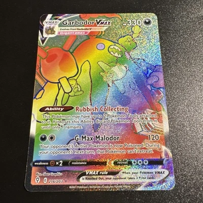 Garbodor Vmax 216/203 Evolving Skies NM Full Art Secret Rainbow Rare Pokemon - Image 1 of 3