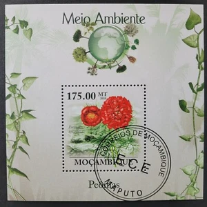 Mozambique 2010 / Flowers of China - Peony Flower / 1v minisheet CTO - Picture 1 of 1