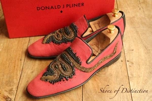 Donald J Pliner Red Canvas Sanke Loafers Schuhe UK 8,5 M US 9,5 EU 42,5 - Bild 1 von 11