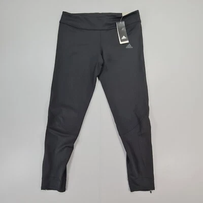 adidas Womens Leggings Black Large Mid Rise Regular Length Running DX1309 - Image 1 of 4
