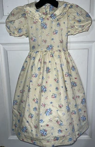 Vtg Girl Sz 5 Mousefeathers Yellow Floral Cottage Core Church School Dress - Picture 1 of 13