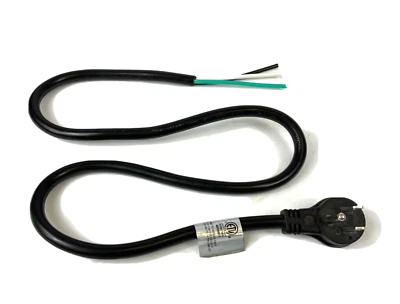 Cable de repuesto de 3 cables de 3' de largo resistente con cabezal de enchufe de ángulo recto - Imagen 1 de 2