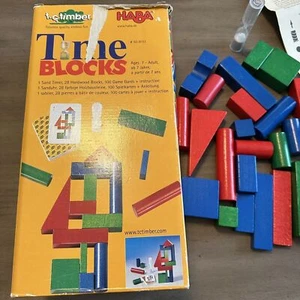 T.C. Timber Haba Time Blocks Building Game Colored Block Card Set 1993 Hardwood - Picture 1 of 9