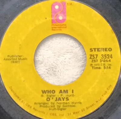 O' Jays Love Train Who Am I 45 RPM 7" Vinyl Record Philadelphia 1972 CBS USA Foto 1 de 4