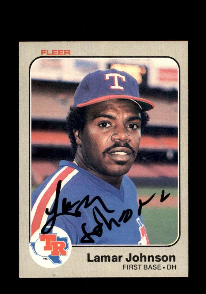Lamar Johnson Autograph Signed 1983 Fleer Texas Rangers - Image 1 of 1