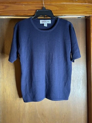 Suéter manga corta CRYSTAL KOBE vintage años 90 azul marino Foto 1 de 4