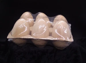 Wood Eggs in Carton- 6 Unfinished Wood Eggs 2" NIP Easter/Spring Decor - Picture 1 of 4
