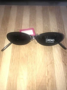 XOXO vintage Sunglasses Black Rim Black Lense,cat eye look. With Bling XOXO - Picture 1 of 9