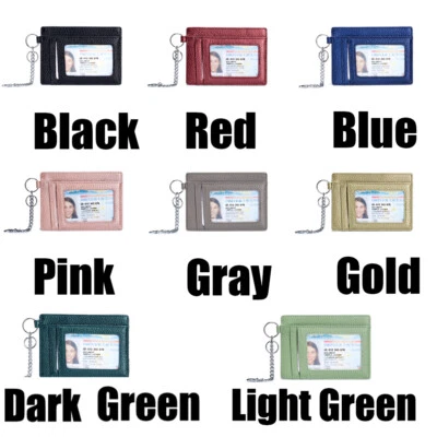 Unisex Slim Minimalist Front Pocket RFID Blocking Leather Wallets with Keychain - Image 1 of 4