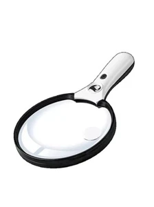 Large Magnifying Glass with Light 10X 20X 45X Handheld with 3 LED Lights 1UV NEW - Picture 1 of 16