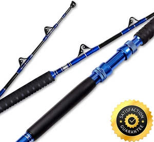 Straight/Bent Butt Trolling Rod Saltwater Offshore Fishing Pole Roller Big Game - Picture 1 of 16