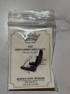 King's Gun Works 201 Combat Speed Safety Blue 1911 Colt NOS
