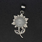 Pendentif fleurs en cristal naturel quartz chakra pierre perles rondes collier guérison