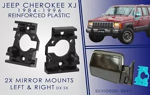 Jeep Cherokee XJ 84-96 Reinforced Mirror Mounts Supporti Specchietti 2pc Dx Sx - Picture 1 of 1
