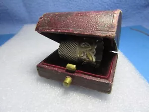 Ancien Dé à coudre en argent avec sa boite/ silver thimble/ fingerhut silber - Bild 1 von 15