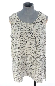 Jigsaw Silk Top Tank Zebra Scribble Blouse Abstract Stripes Sleeveless UK 10 - Picture 1 of 10