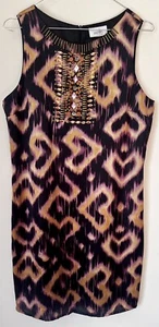 WALLIS DRESS SIZE 12 Tribal Aztec Jewel Summer holidays 38” Chest Bohemian - Picture 1 of 18