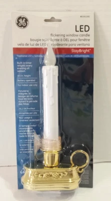 Vela de ventana parpadeante GE LED de 9,5 pulgadas de alto temporizador ventosa vacaciones de Navidad Foto 1 de 4