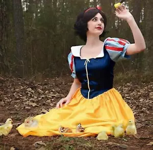 Snow White Dress Gown Dress Costume, Adult - Your Size Choice Busts 32" - 42" - Picture 1 of 8