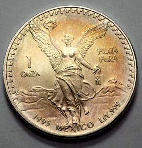1995 1 Oz 999 SILVER MEXICO Libertad Pura Plata Coin Limited Mint Round UNC Rare - Picture 1 of 3