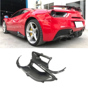 Real Carbon Fiber For Ferrari 488 GTB Spider Rear Fog Tail Light Surround Cover - Bild 1 von 12