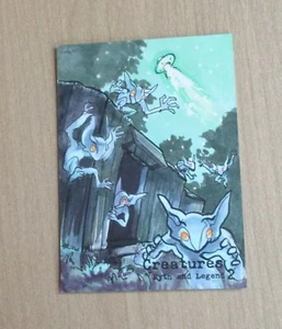 2025 Perna Creatures of Myth & Legend 1/1 sketch card Liz Chesterman GOBLINS - Picture 1 of 2