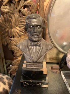 Antique Vintage  Composer VERDI Bronze and  Marble Sculpture Bust Statue Figure - Picture 1 of 11