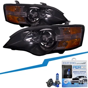 Headlights Halogen Set Black Performance Lens Fits 05-07 Subaru Legacy & Outback - Imagen 1 de 9
