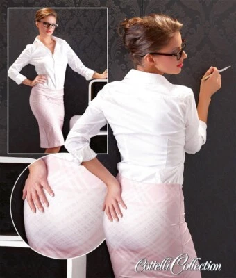 Sekretärin Stretch Bleistiftrock, Optischer Täuschungseffekt, Rosa, Cottelli S/M - Bild 1 von 2