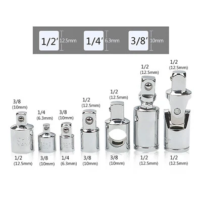 CHROME VANADIUM RATCHET SOCKET ADAPTER REDUCER CONVERTER TOOL  1/2" 1/4" 3/8" - Image 1 of 4