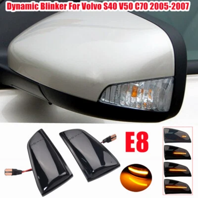 Lámpara intermitente LED dinámica de luz de espejo lateral 2 piezas para Volvo S40 V50 2005-2007 Foto 1 de 4