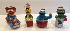 VGC Vintage Set of 4 Sesame Street Christmas Ornament Jim Henson 1993 - Picture 1 of 8