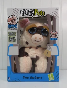 Feisty Pets Mort the Snort Spotted Pig 10" Peluche Rosa Marrón Nuevo - Imagen 1 de 13